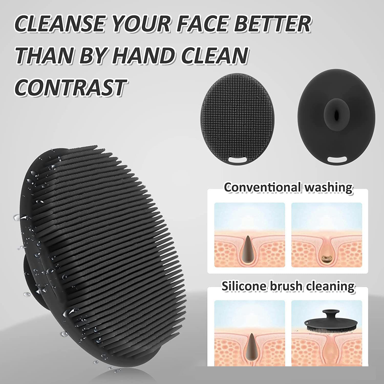 silicone face cleansing brush double sided